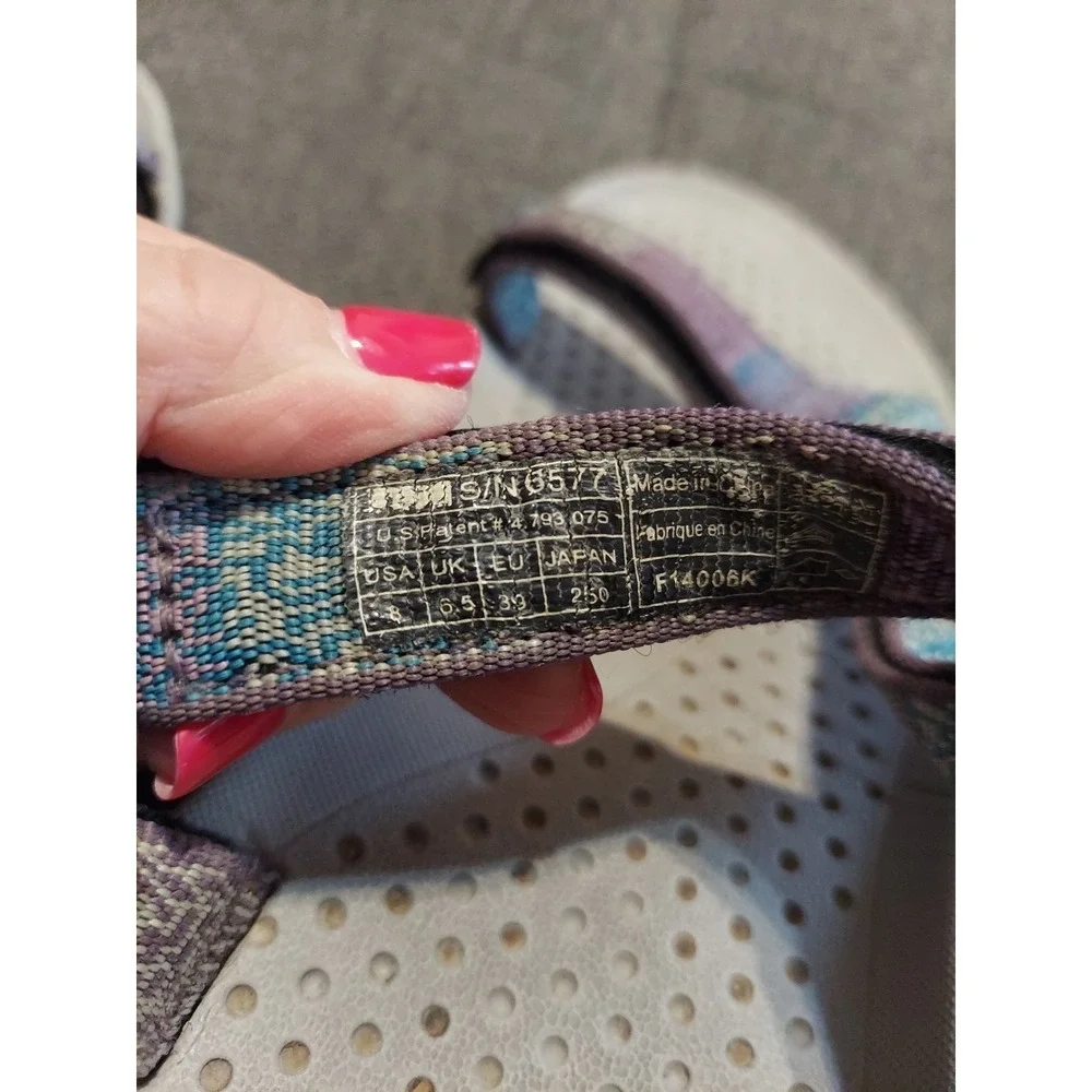 Teva Waterproof Trail hiking Shoes Sandals Womens Size 8 M Purple/Blue Summer - Picture 8 of 9